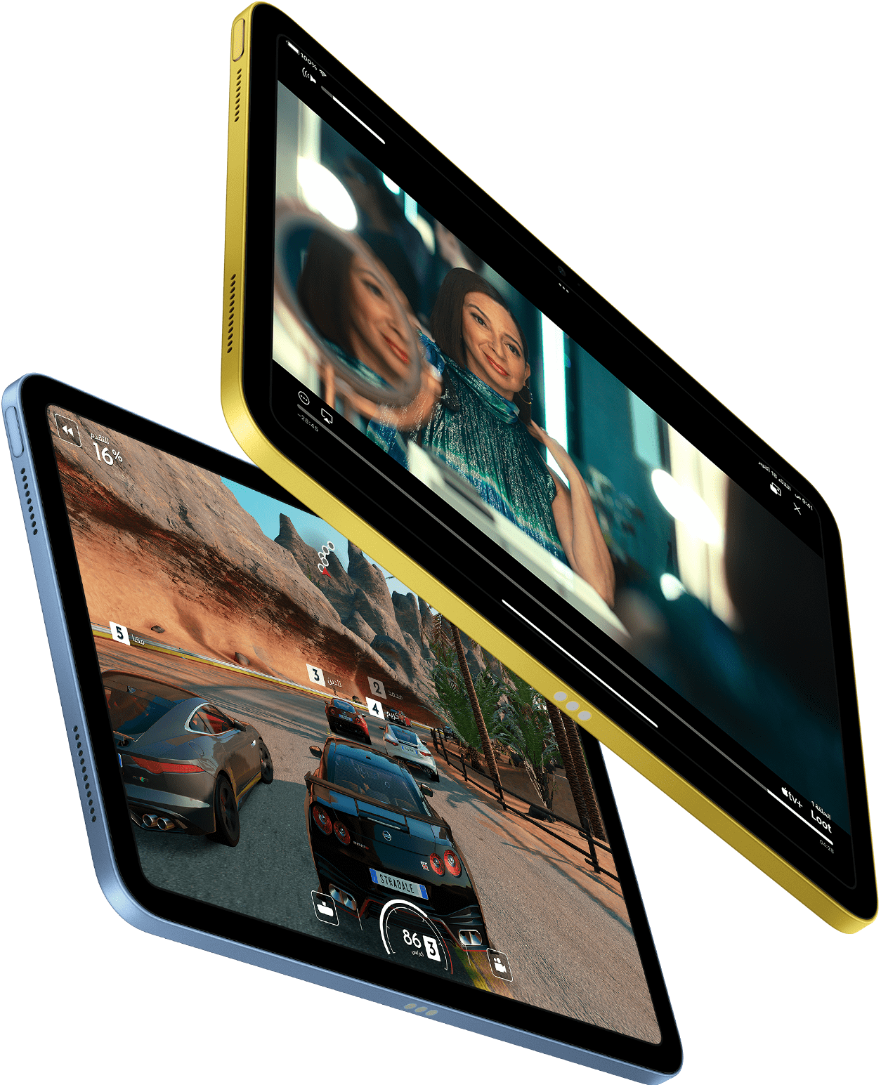 Showcasing Apple TV+ and shareplay gaming experience on iPad.