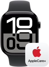 Apple Watch Series 10 بجانب شعار +AppleCare، في إشارة إلى تغطية +AppleCare