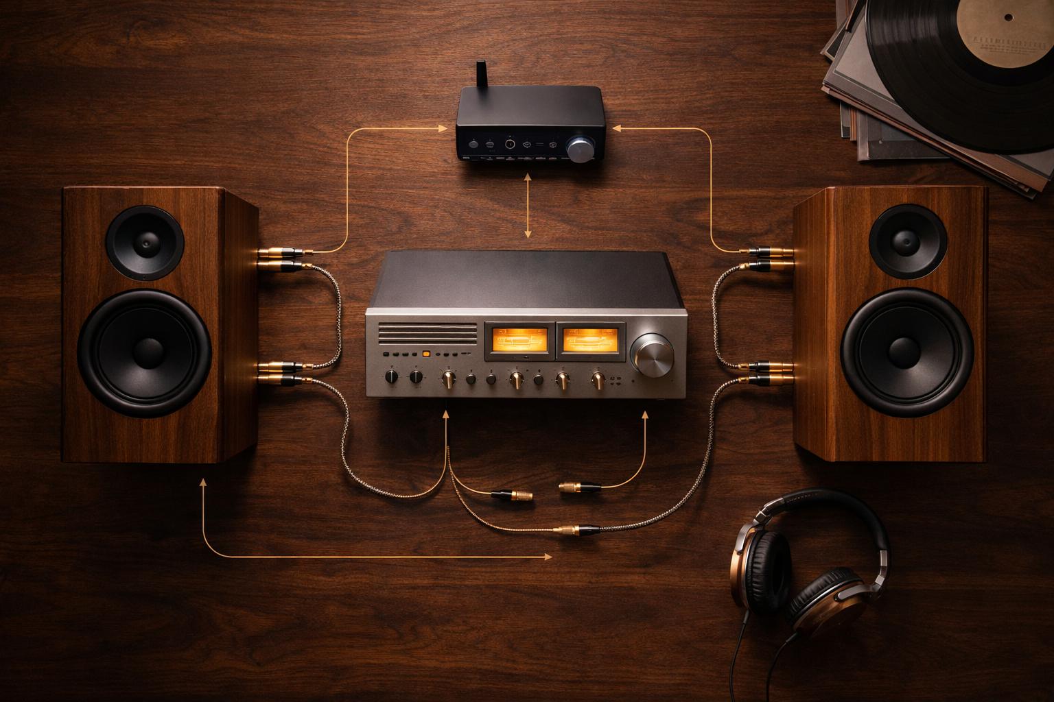 System matching — audio components connected with signal flow